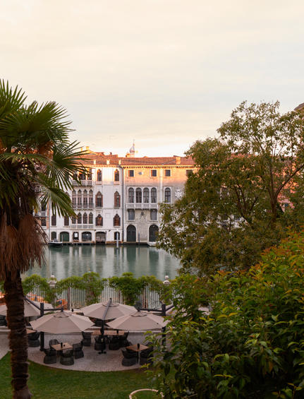 View from Room 15 towards the Grand Canal and palazzo at Aman Venice.