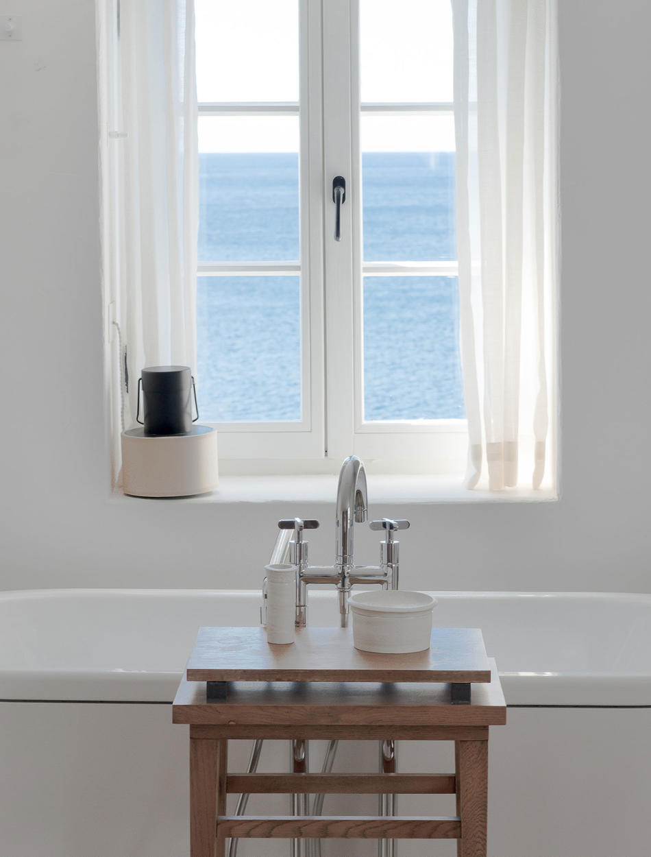 Bathroom with sea views, Adriatic Suite, Aman Sveti Stefan, Montenegro