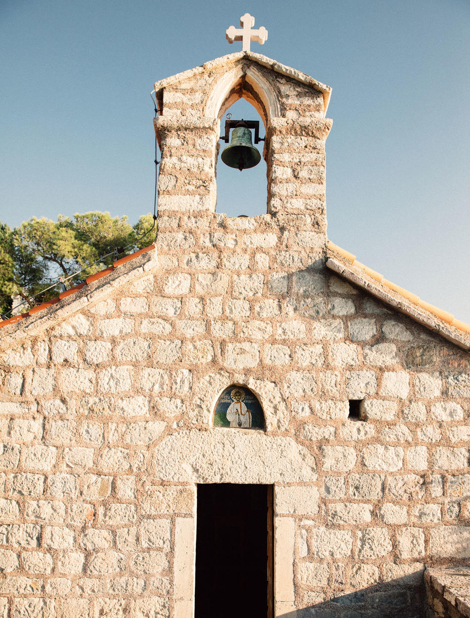 Fishermans Church on Island, Aman Sveti Stefan, Montenegro