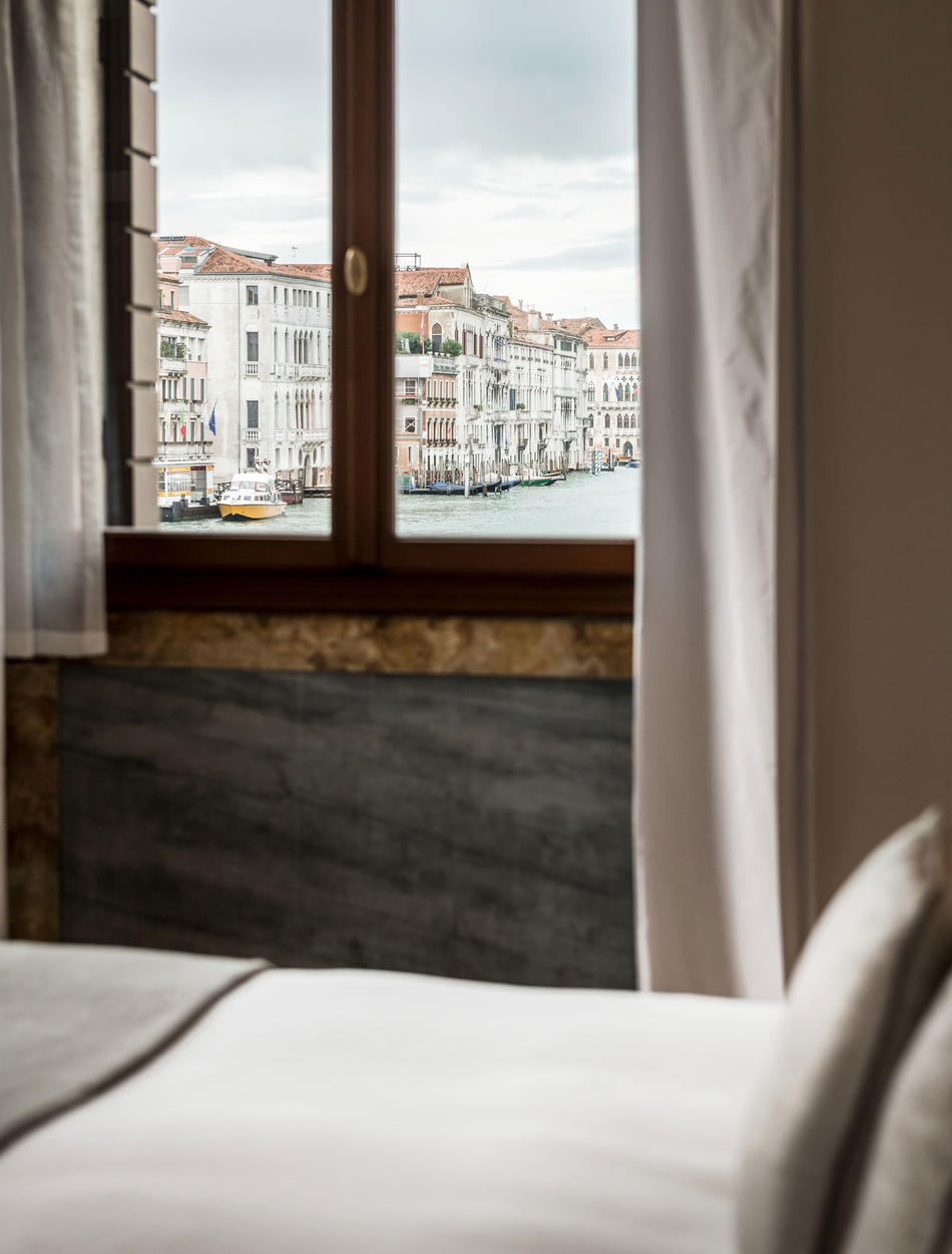 View from Bedroom over Grand Canal, Grand Canal Suite - Aman Venice, Italy