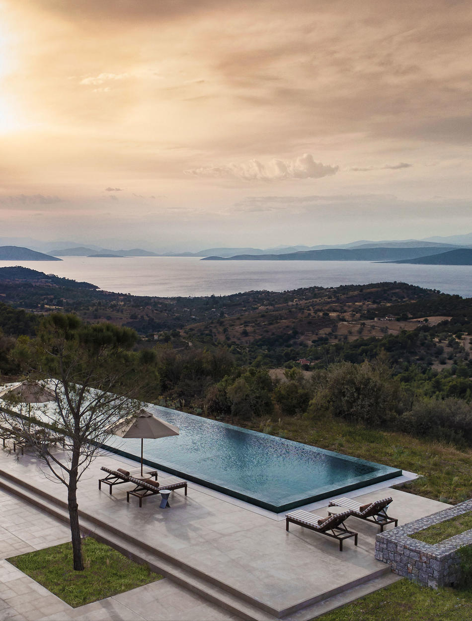 Amanzoe villa private pool with views