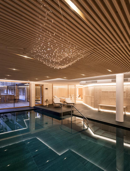 Pool and spa at Rosa Alpina