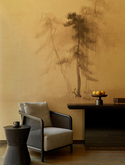 Détail du fauteuil 56e étage, suite Deluxe à l'hôtel Aman New York.