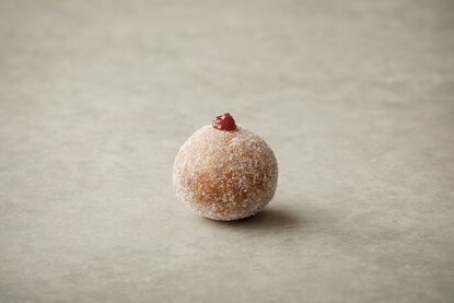 Bombolone dusted with sugar at Aman Tokyo hotel.