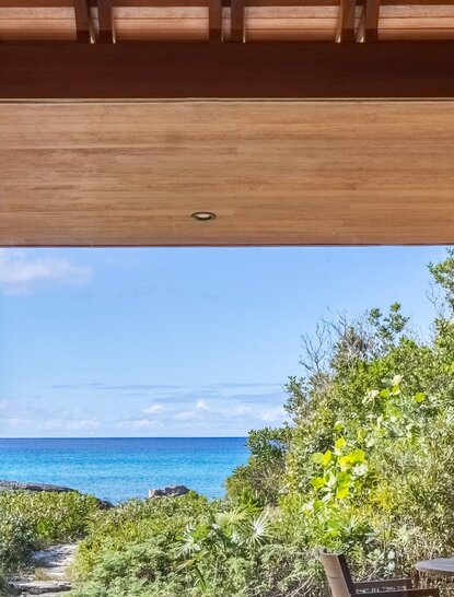 Ocean pool pavilion bedroom with turquoise Caribbean views, Amanyara, Turks and Caicos.