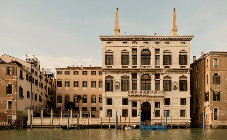 Palazzo Pisani-Moretta palazzo with distinctive twin spires on the Grand Canal, Aman Venice.