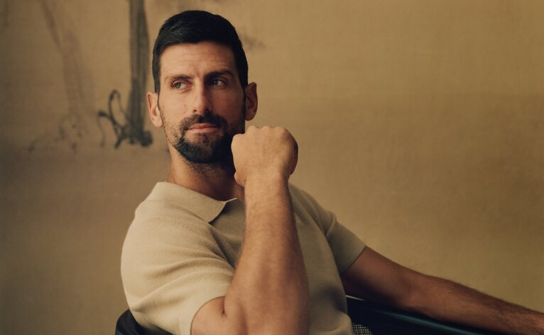 Novak Djokovic, brand ambassador for Aman New York, portrait photograph.