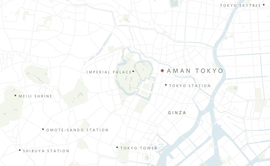 Aman Tokyo map