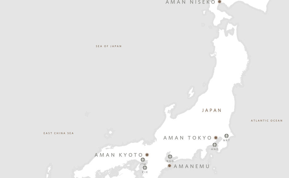 Aman Japan map