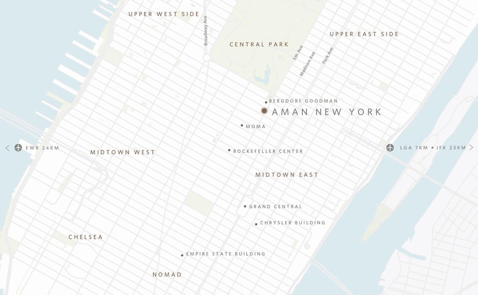 Aman New York map