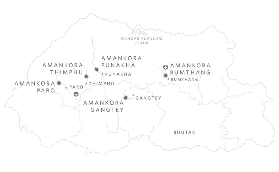 Amankora, Bhutan Map