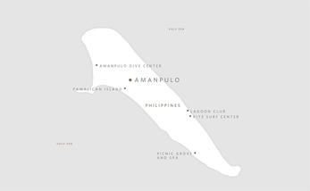 Map of Amanpulo showing its location in the Philippines.