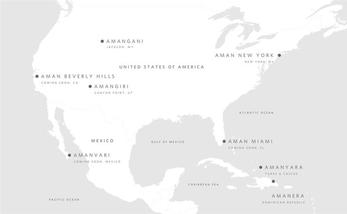 Map showing Aman locations across the Americas, including North and South America regions.