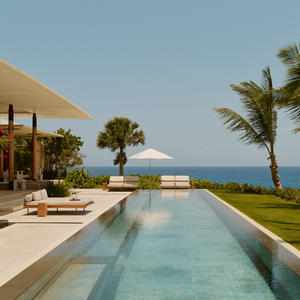 Two-bedroom casa with infinity pool overlooking Caribbean Sea at Amanera, Dominican Republic.