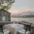 St. Sava Cottage dining terrace overlooking the Adriatic Sea at Aman Sveti Stefan, Montenegro.