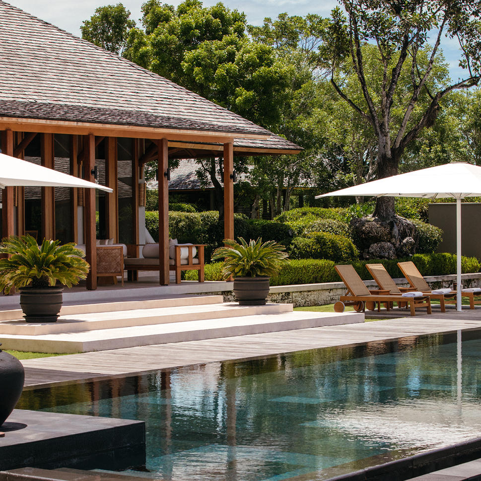 Amanyara ocean-facing pavilion with private terrace