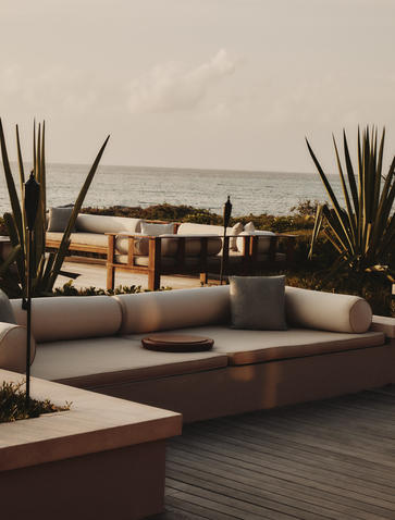 Outdoor seating and dining at Amanyara, Turks &amp; Caicos